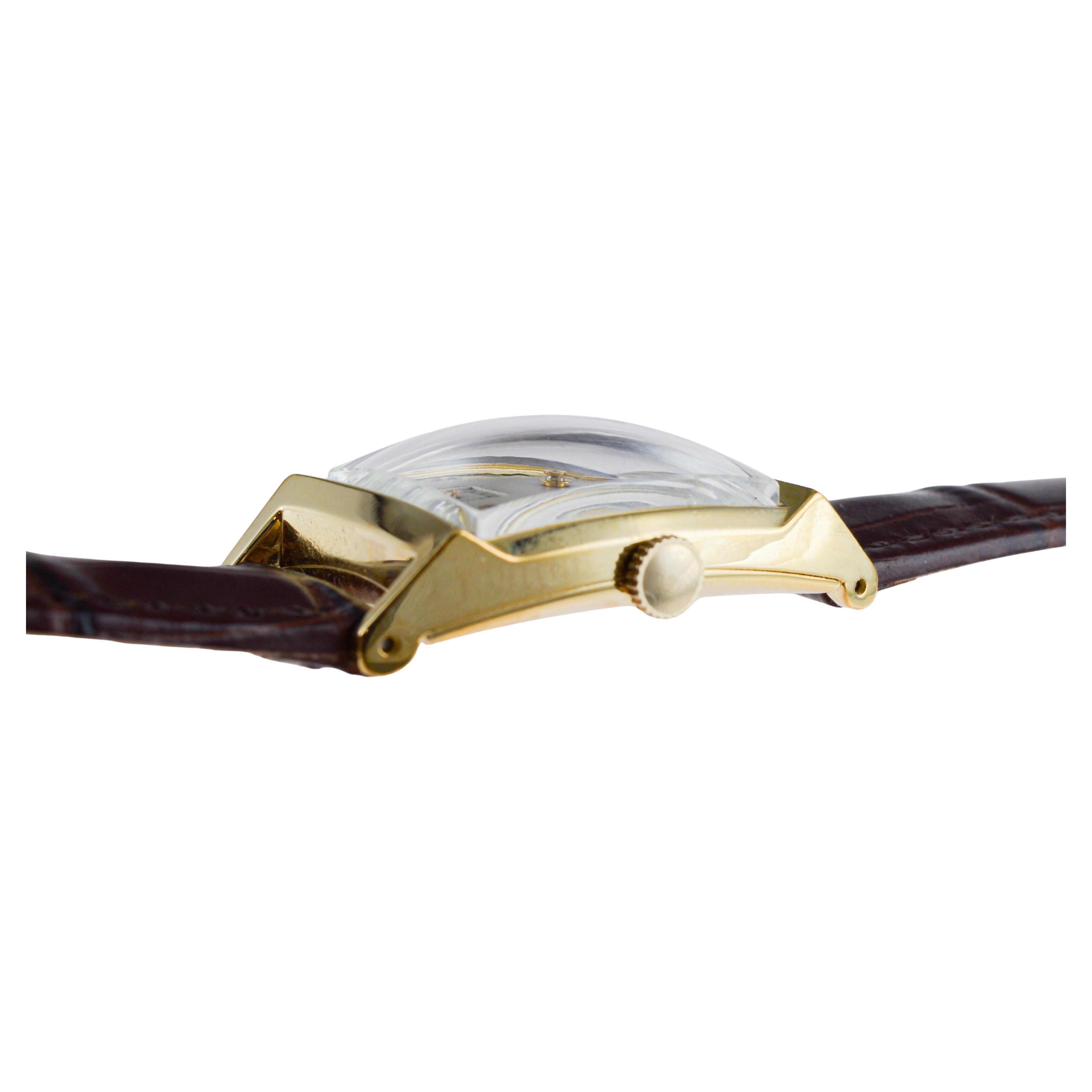 Montre en forme de tortue de luxe Art déco, en or, Elgin, circa 1940 en vente 8