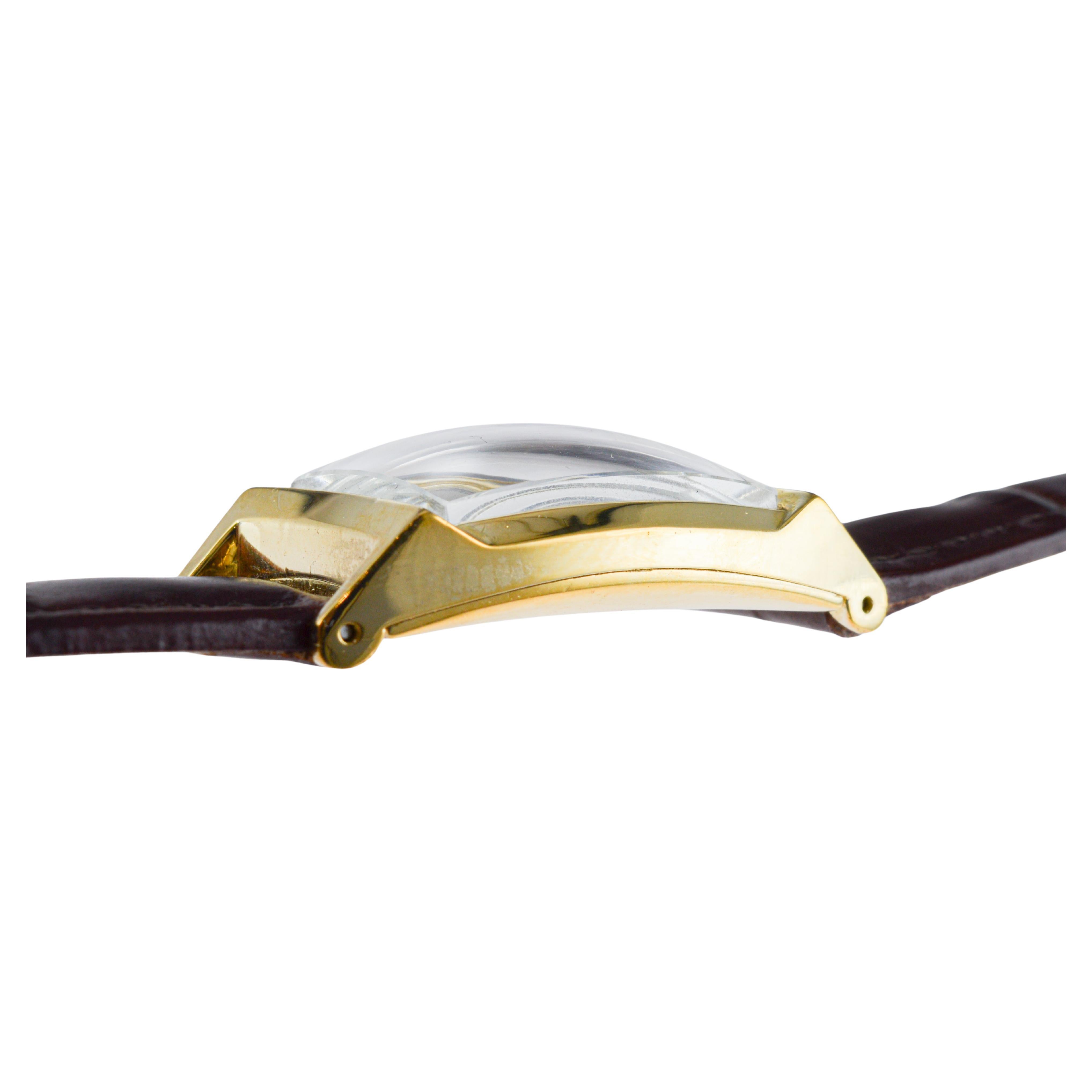 Montre en forme de tortue de luxe Art déco, en or, Elgin, circa 1940 en vente 9