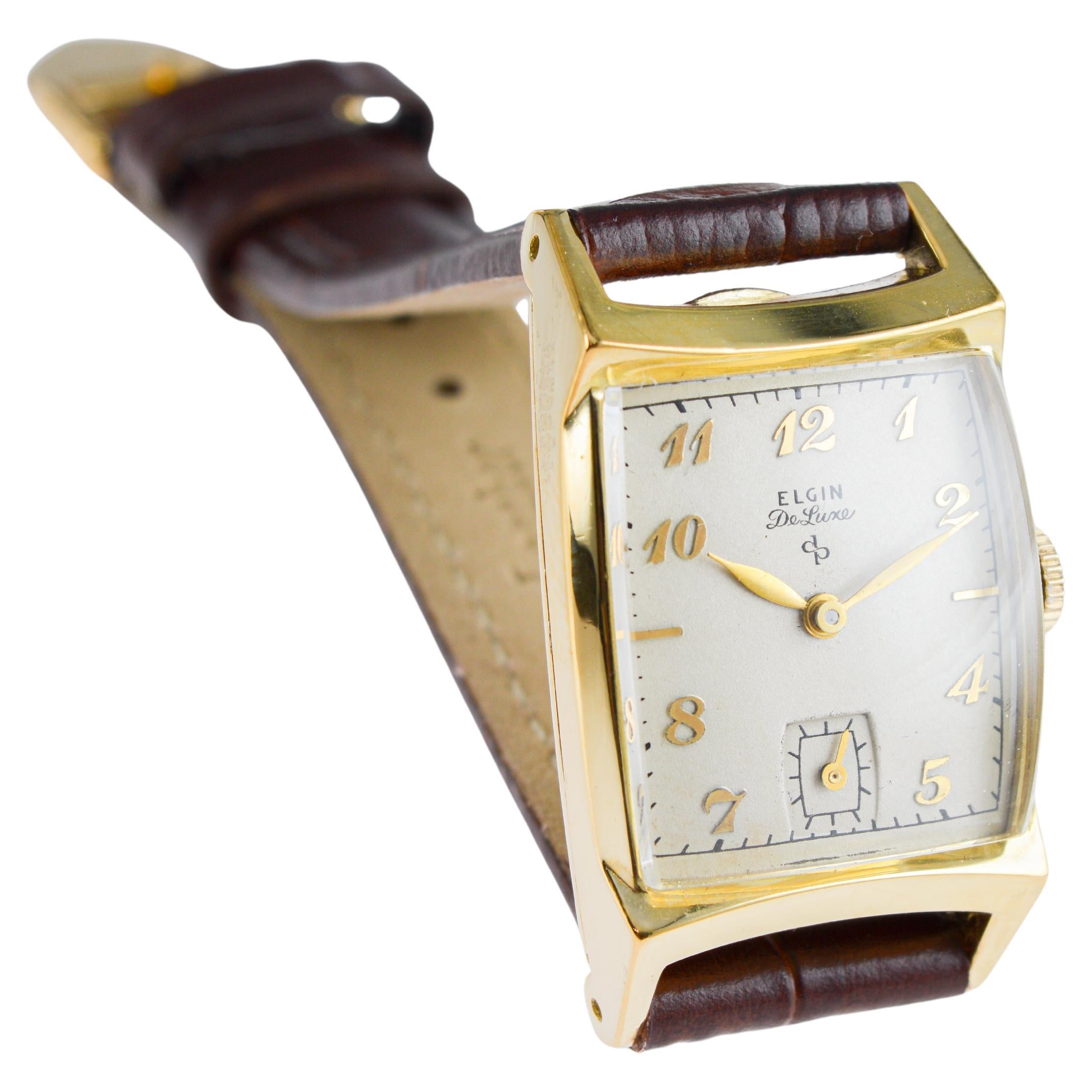 Montre en forme de tortue de luxe Art déco, en or, Elgin, circa 1940 en vente 5
