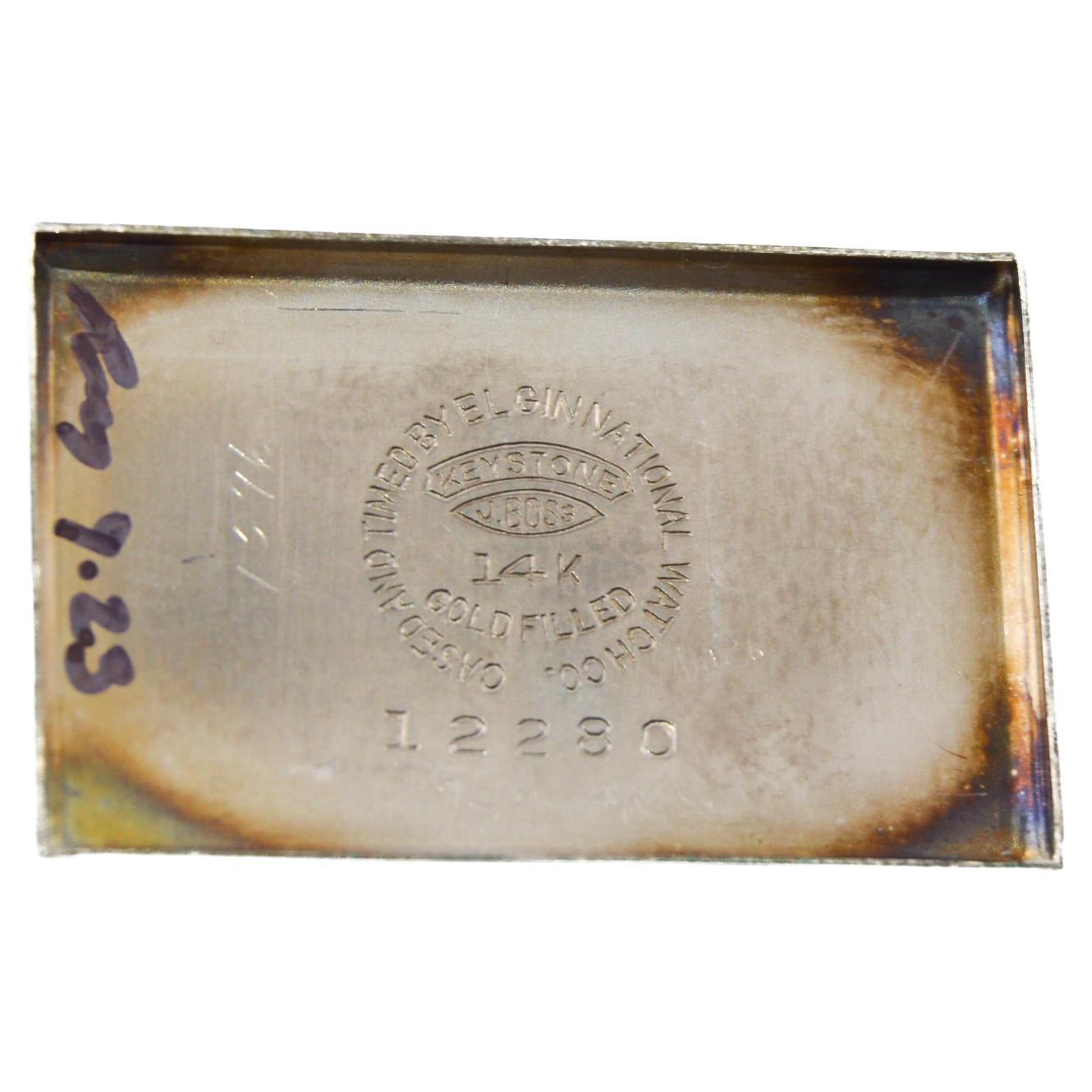 Elgin Gold gefüllt & Emaille Inlayed Art Deco Uhr circa 1920's im Angebot 3