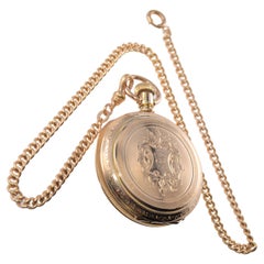 Elgin Gold Filled Hunters Case Pocket Watch from 1900 with Kiln Fired Dial