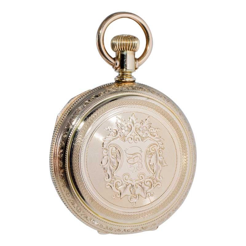 Elgin Gold Filled Hunters Case Pocket Watch from 1900 with Kiln Fired Dial 1