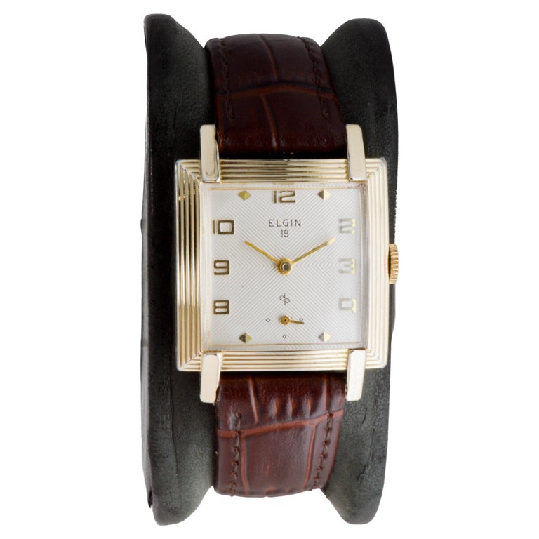 Elgin Gold Filled Modernist Tank Style Watch with Flawless - Main Image
