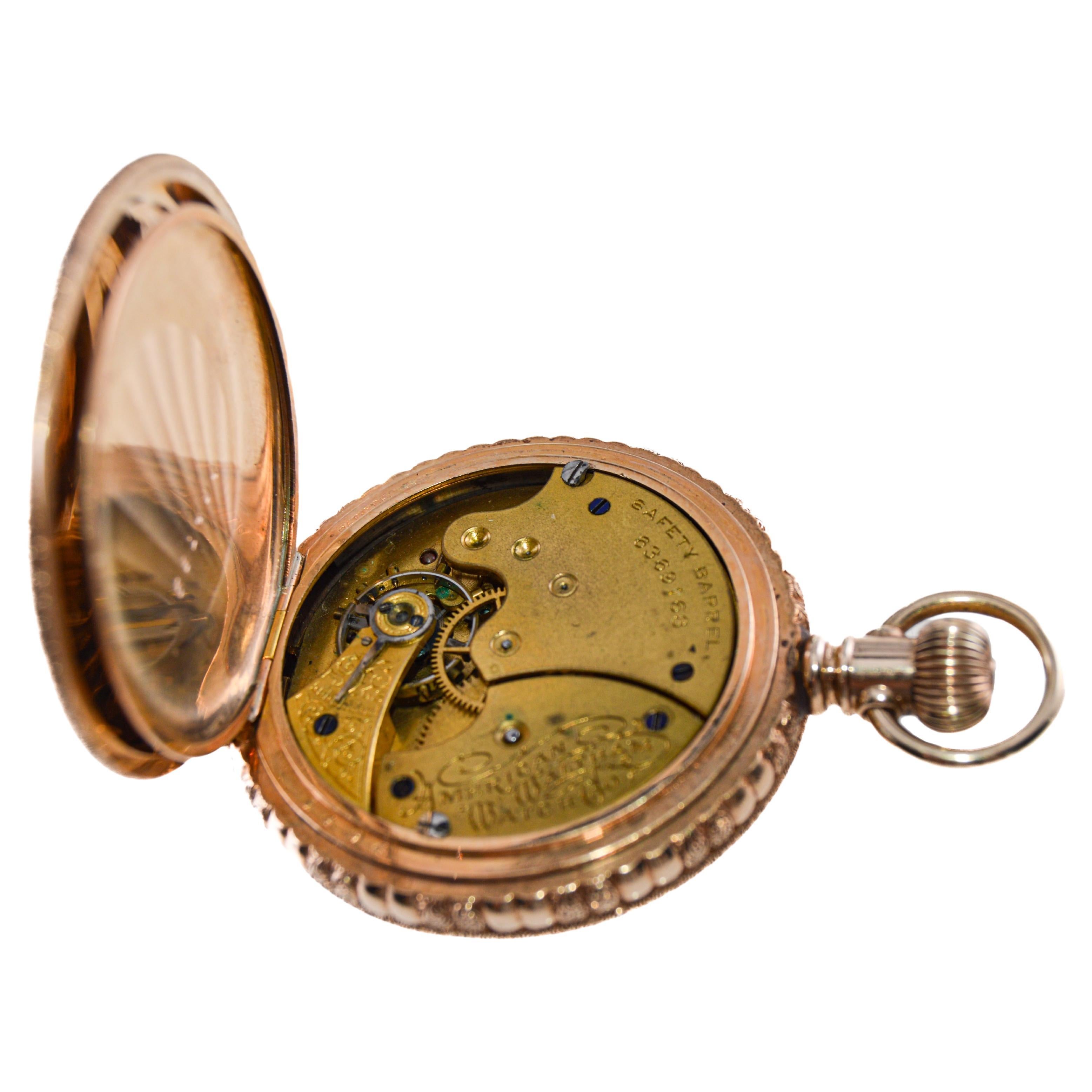 Elgin Gold Filled Pocket Watch From 1891 with Original Kiln Fired Enamel Dial  12