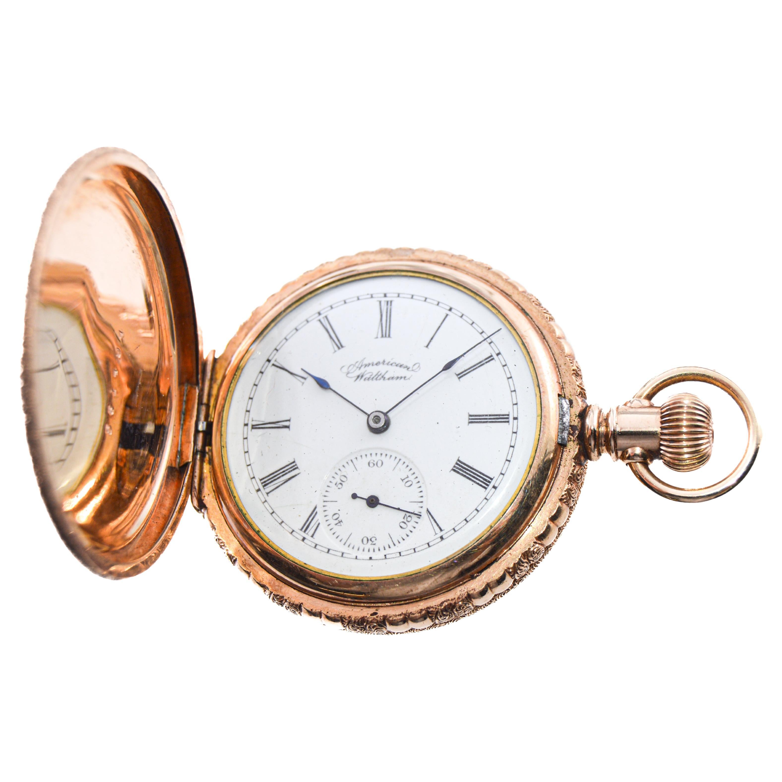 Elgin Gold Filled Pocket Watch From 1891 with Original Kiln Fired Enamel Dial 