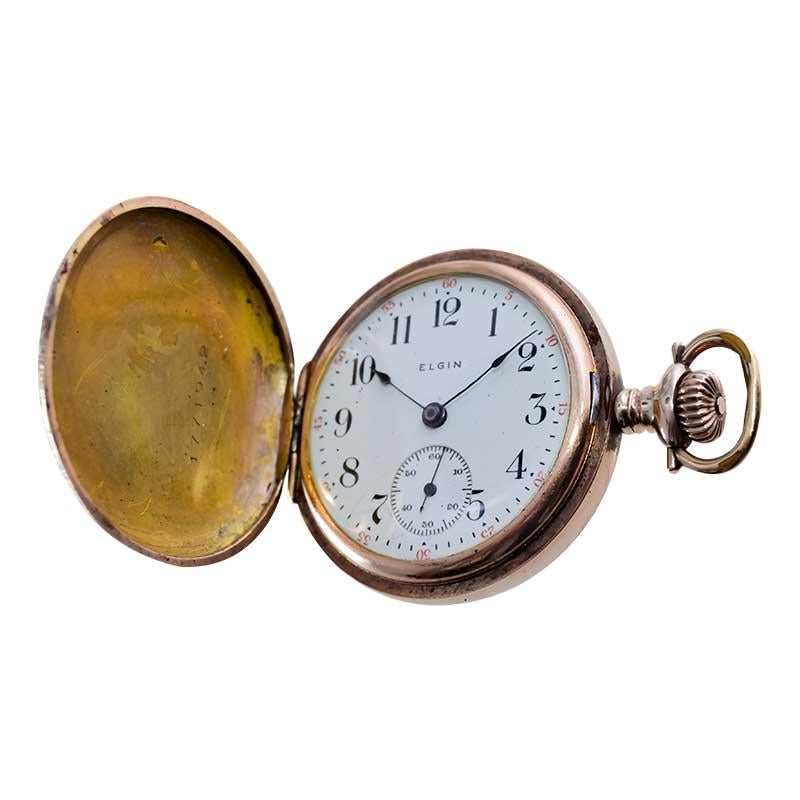 FACTORY / HOUSE: Elgin Watch Company
STYLE / REFERENCE: Pendant Style
METAL / MATERIAL: Yellow Gold Filled
CIRCA / YEAR: 1901 
DIMENSIONS / SIZE:  Diameter 35mm 
MOVEMENT / CALIBER: Manual Winding / 17 Jewels / 0 Size
DIAL / HANDS: Flawless Kiln