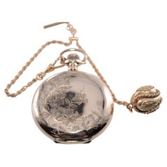 Elgin Gold Filled Pocket Watch with Unique Floral Engraving, circa 1907