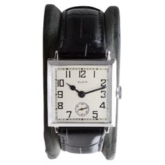 Raro orologio Art Deco del 1924 di Elgin, riempito d'oro, con quadrante e lancette originali
