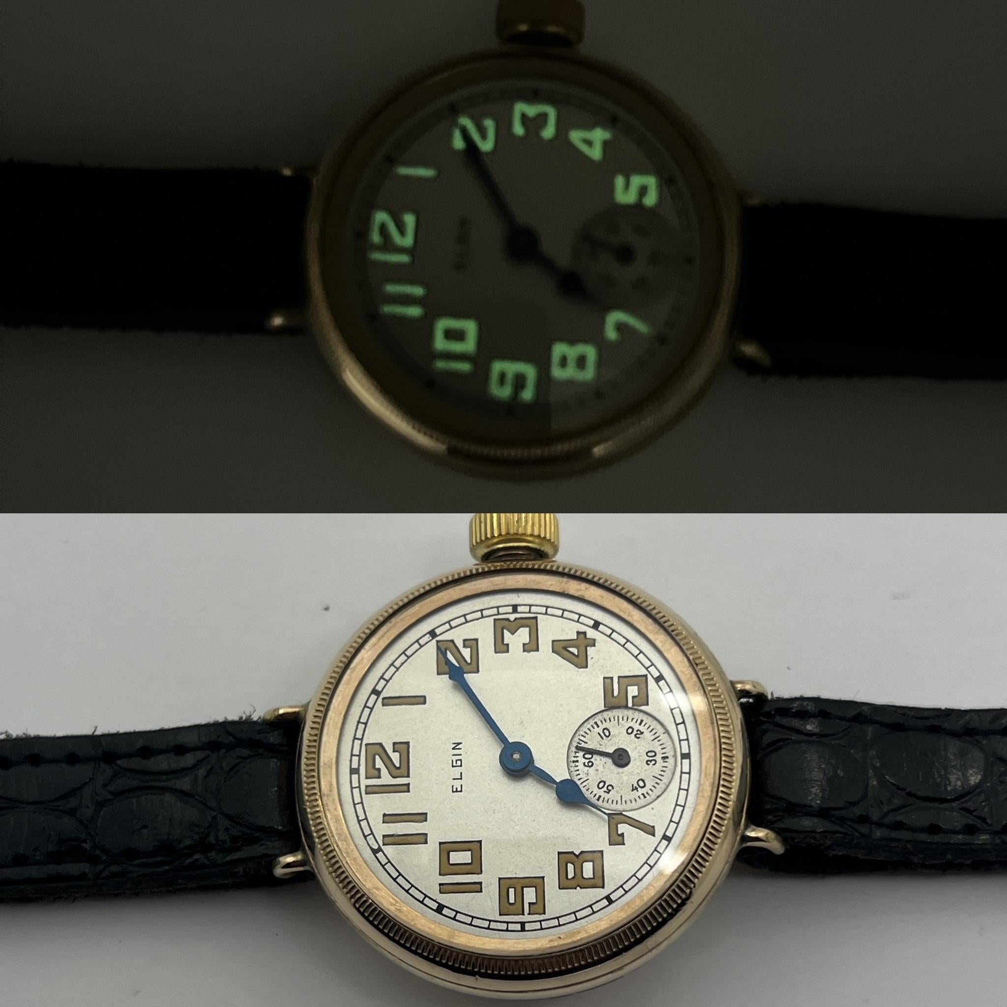 Elgin “Hermetic” Trench / WW1 Y/G Filled Beautiful Survivor! For Sale 1