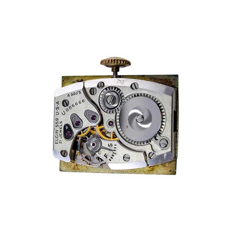Lord Elgin, Lord Elgin: 14Kt. Massivgold Art-Déco-Uhr, amerikanische hergestellt von 1944 im Angebot 13