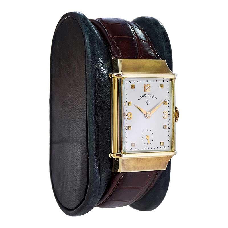 vintage lord elgin 14k gold watch