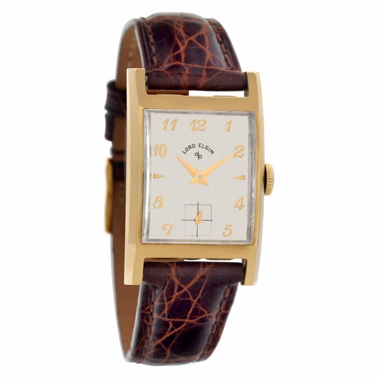Elgin Lord Elgin 4532 14 Karat White Dial Manual Watch For Sale at