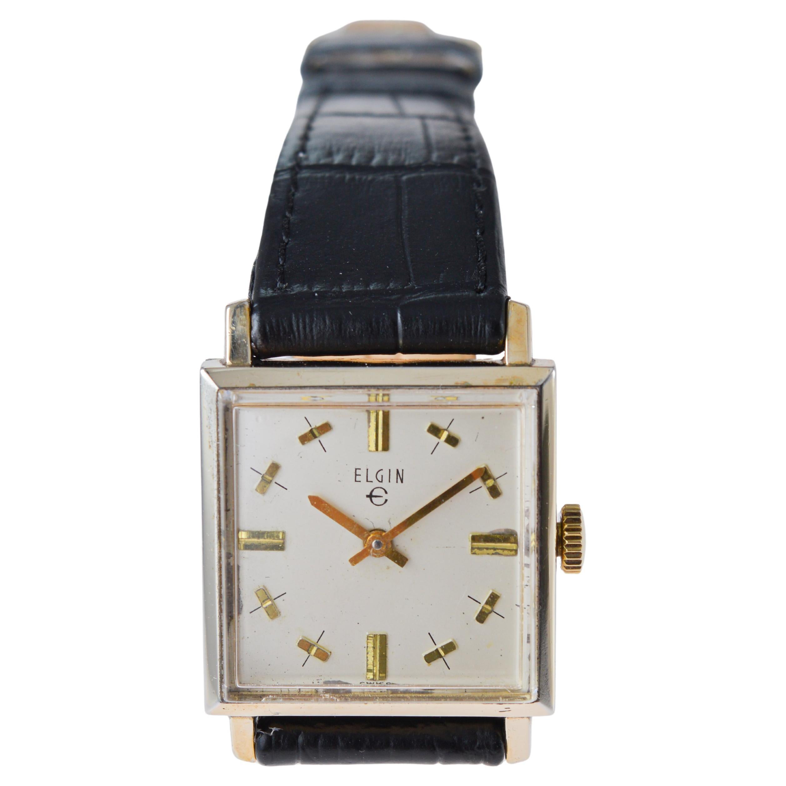 Elgin Mid Century Watch all Original with Original Box 1950's or 60's 4