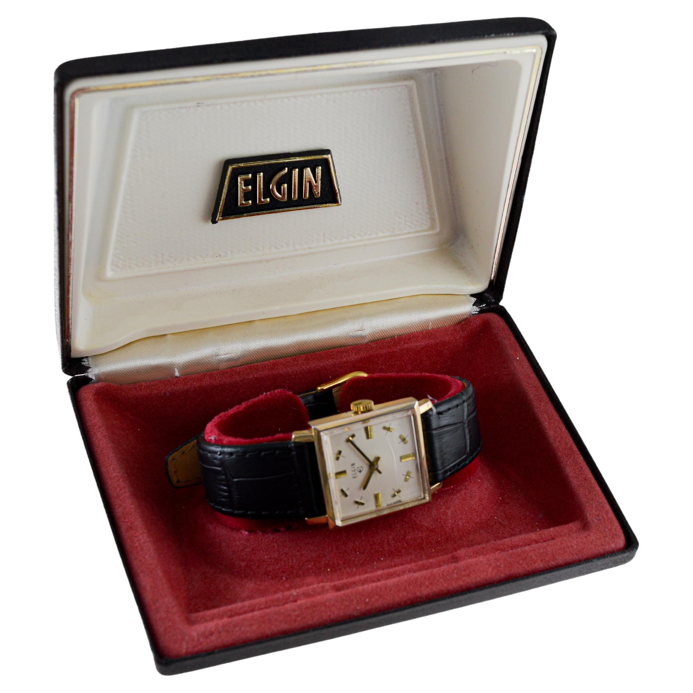 Elgin Mid Century Watch all Original with Original Box 1950's or 60's