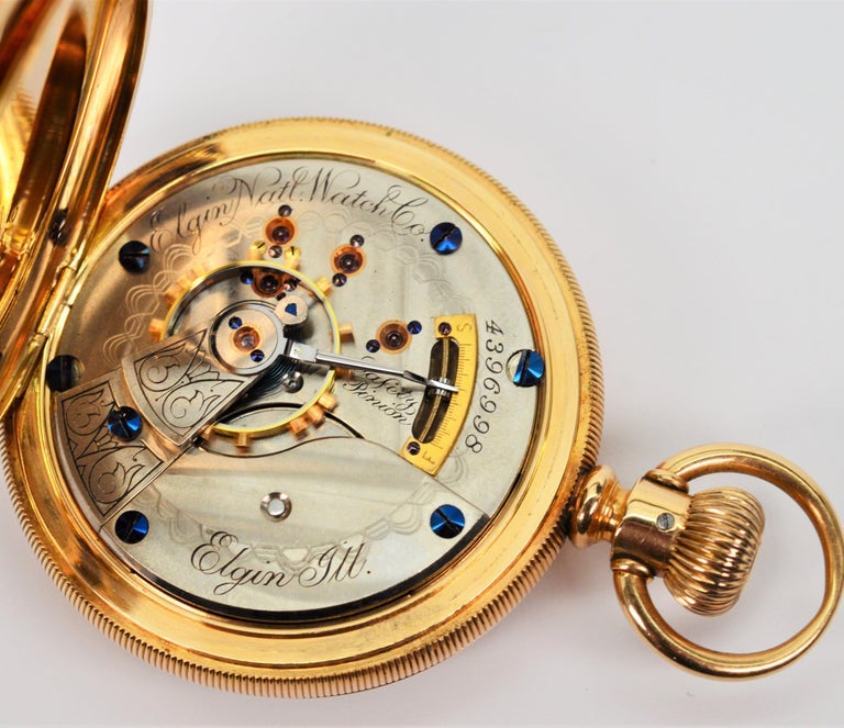 Orologio da tasca Elgin National in oro giallo 14 carati con