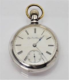 Elgin National Watch Co. Antique Pocket Watch with Gold Inlaid Back