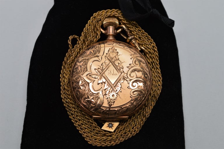 Vintage Elgin Pendant Necklace Watch Womens 34mm Gold Tone Manual Wind Chain Elgin National Watch Co Ladies Antique Pocket Watch with  main image 4