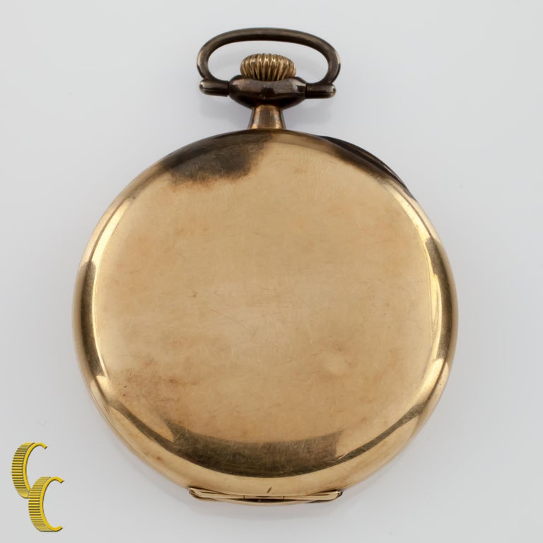 Elgin Open Face 14 Karat Yellow Gold Antique Pocket Watch Gr 345 12S