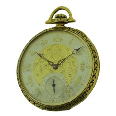 Elgin Platinum and 14 Karat Solid Gold Art Deco Pocket Watch, 1930s