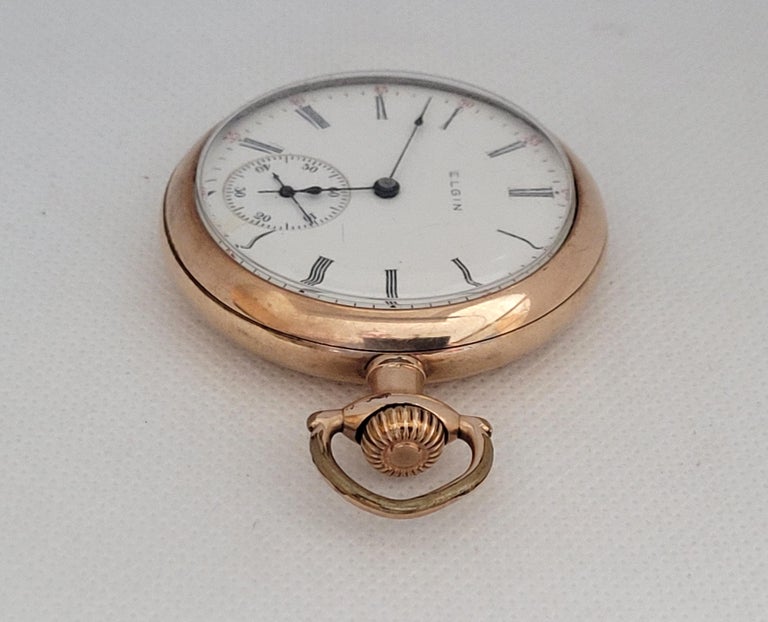 Elgin Pocket Watch Gold Plated Working 15 Jewels 11066484 Year 1905 For