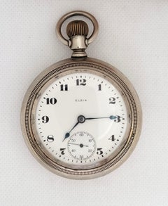 Elgin Pocket Watch Silverode Heavy Working 7 Jewel Year 1921, 59mm Open Case