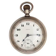 Elgin Pocket Watch Silverode Railroad Heavy Working 7 Jewel Year 1921