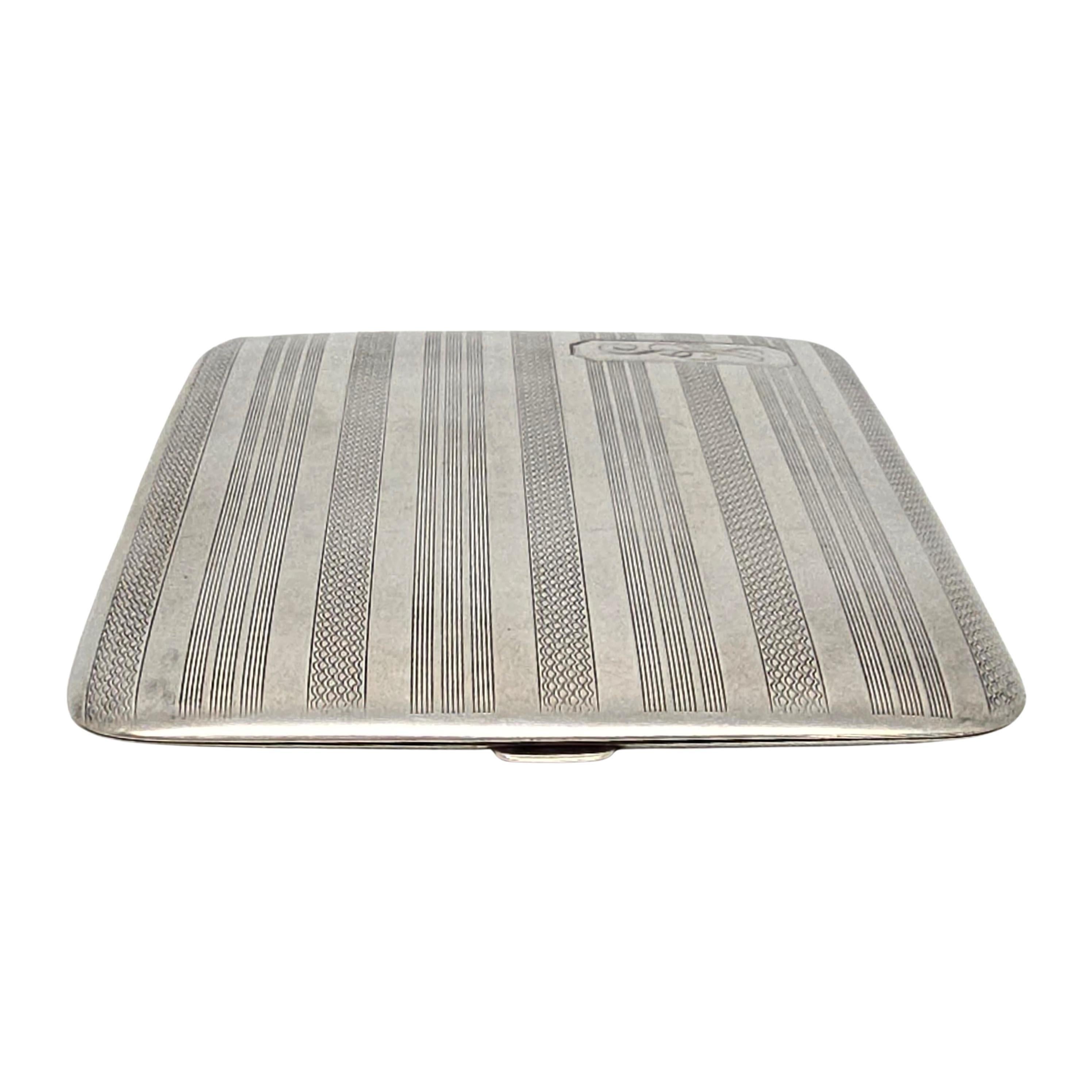 Elgin Sterling Silver Cigarette Case with Monogram #18805 In Good Condition In Washington Depot, CT