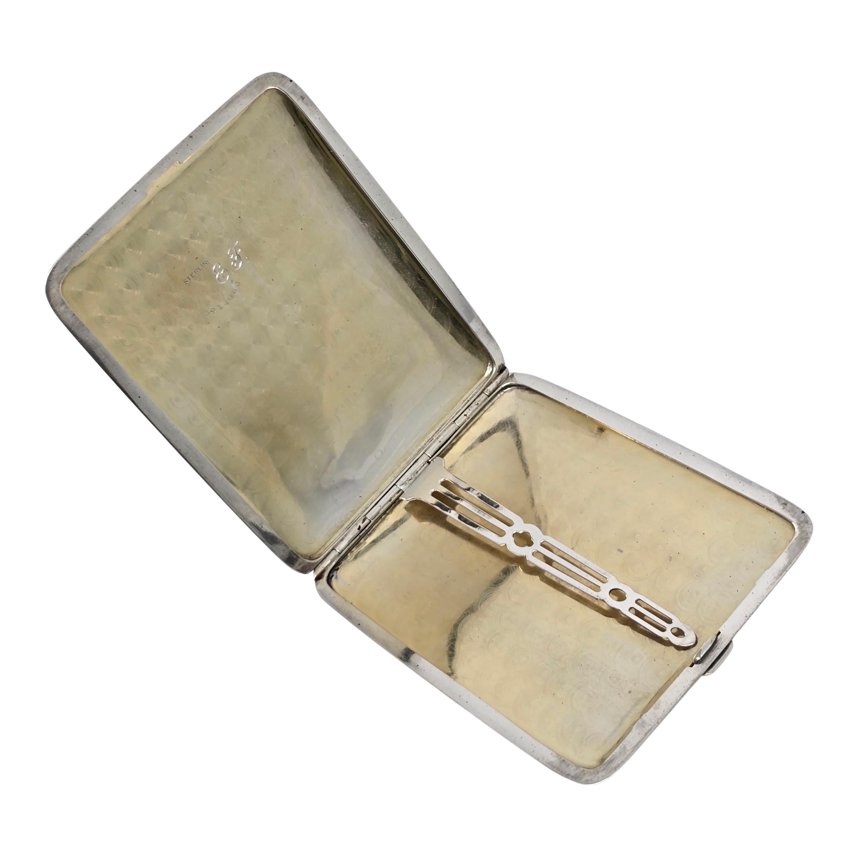 Women's or Men's Elgin Sterling Silver Cigarette Case with Monogram #18805