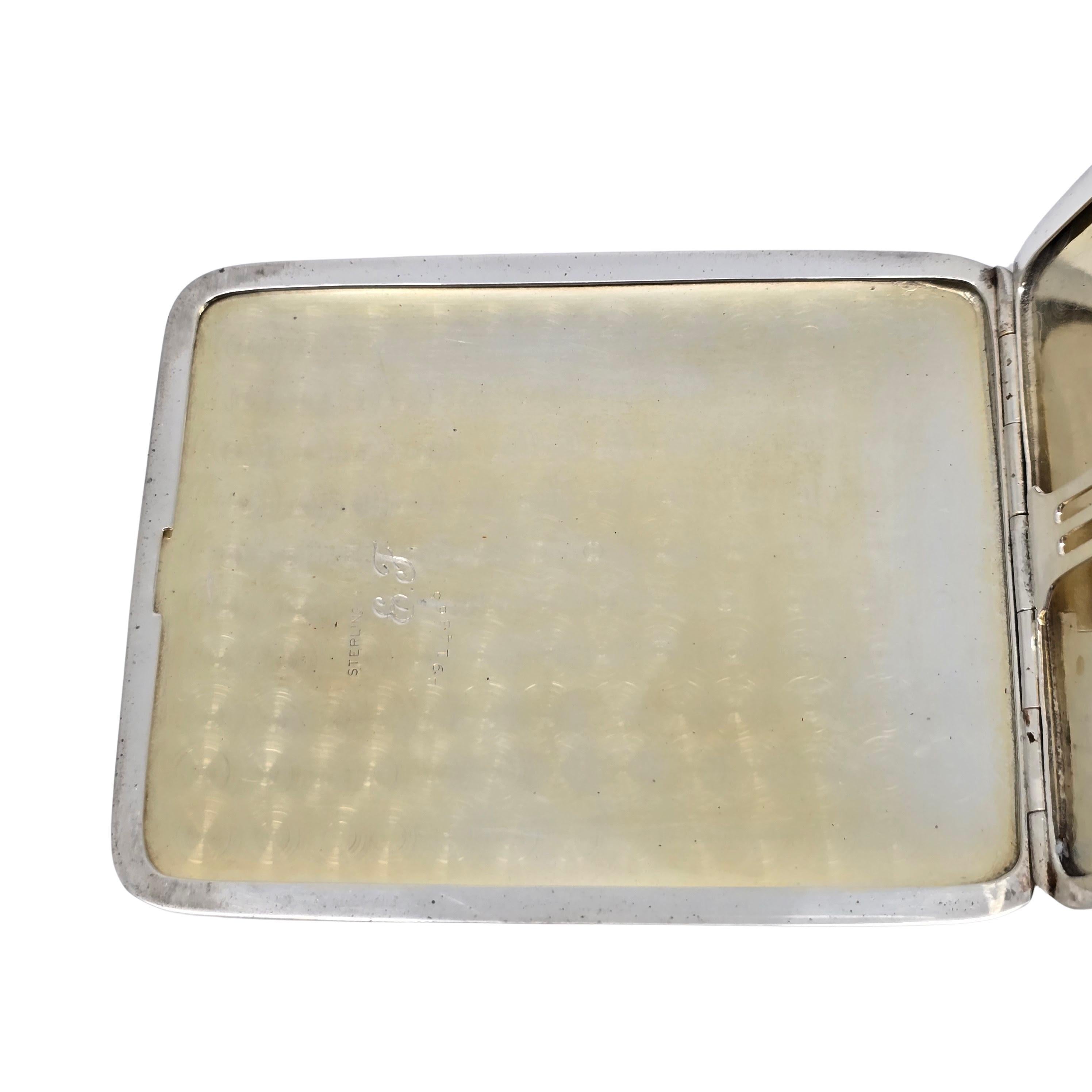 Elgin Sterling Silver Cigarette Case with Monogram #18805 1