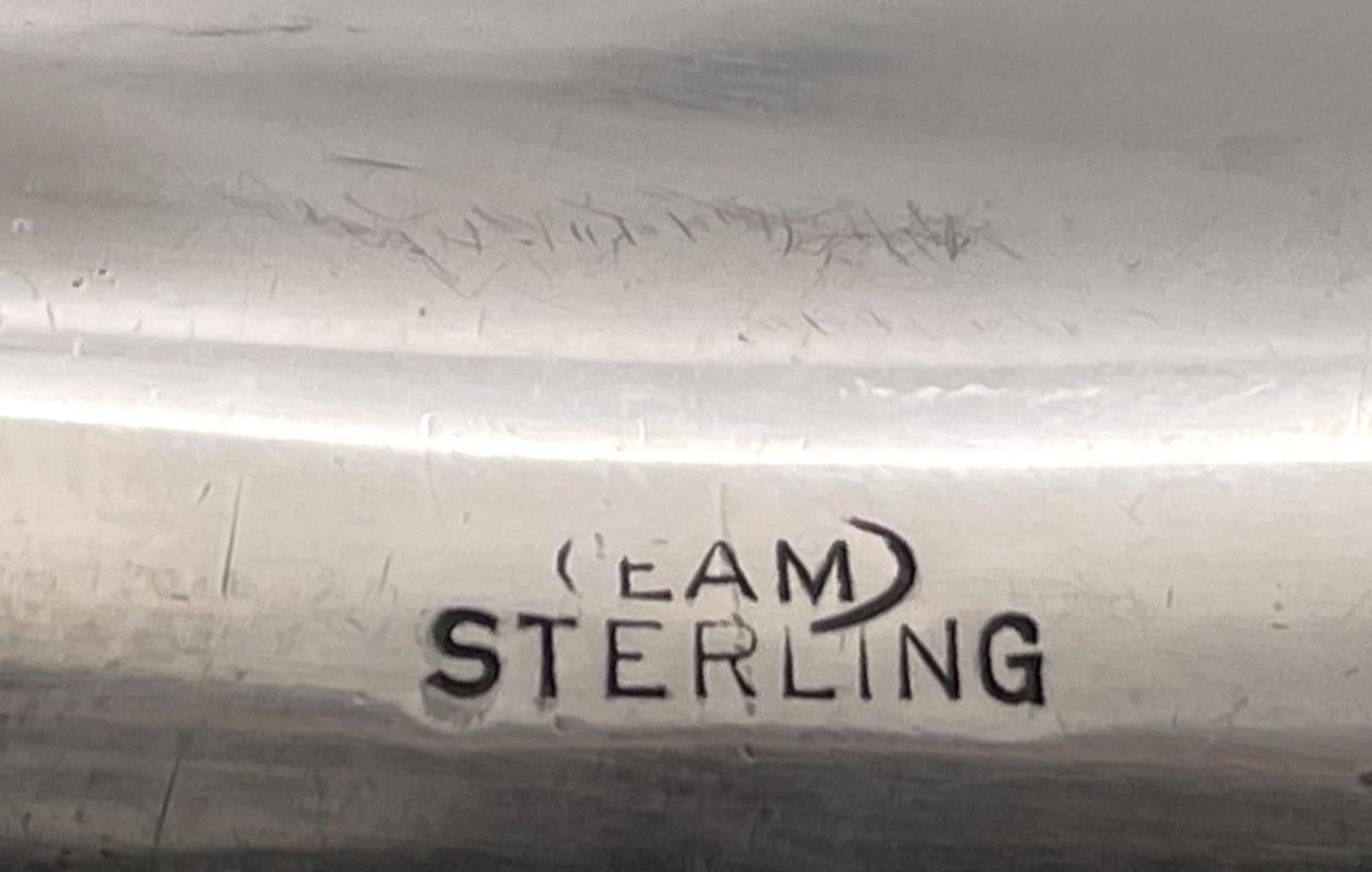 Elgin Sterling Silver Flask in Art Deco Style from Early 20th Century For Sale 2
