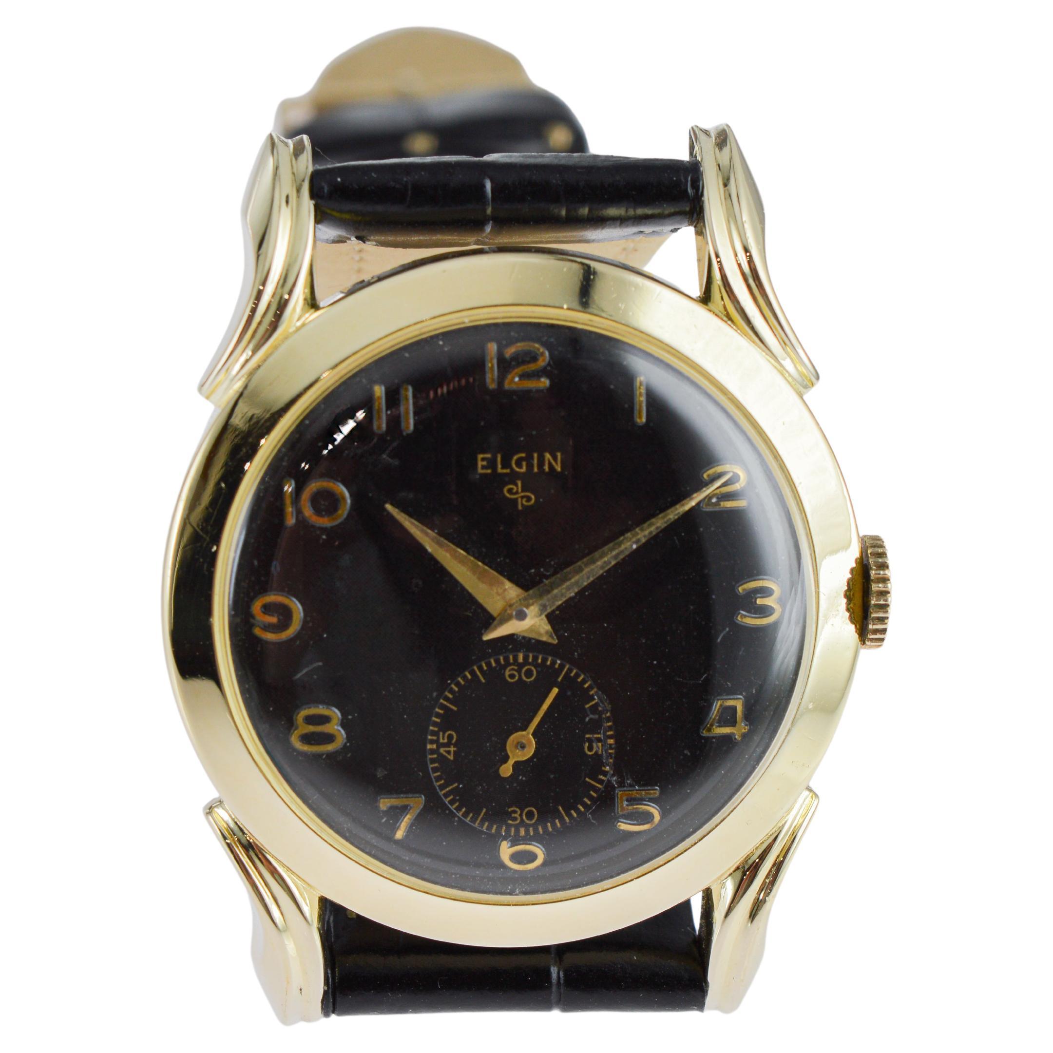 Elgin Watch Company Yellow Gold Filled Art Deco Watch circa For Sale 6
