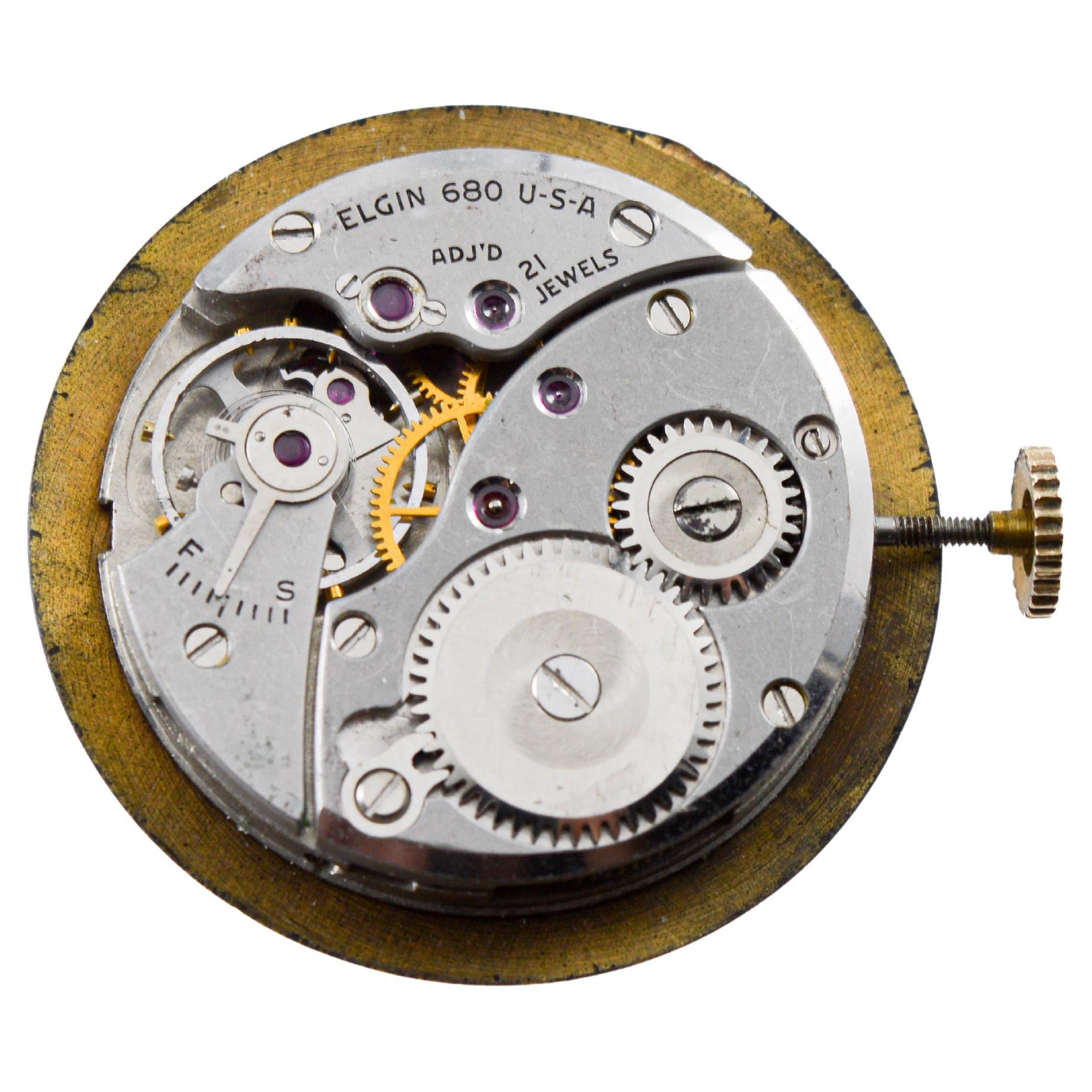 Elgin Watch Company Yellow Gold Filled Art Deco Watch circa For Sale 11