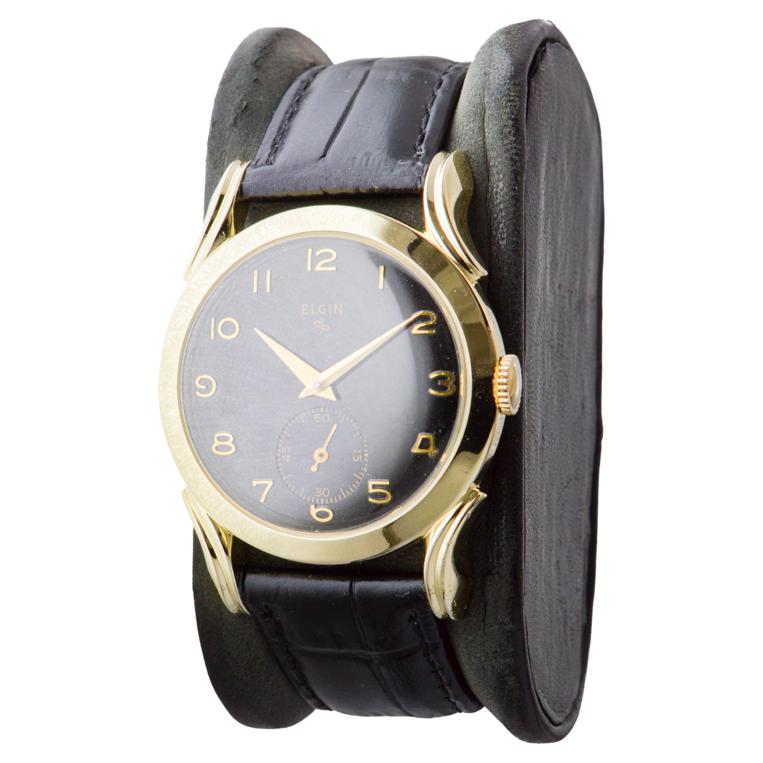 Elgin Watch Company Yellow Gold Filled Art Deco Watch circa For Sale 2