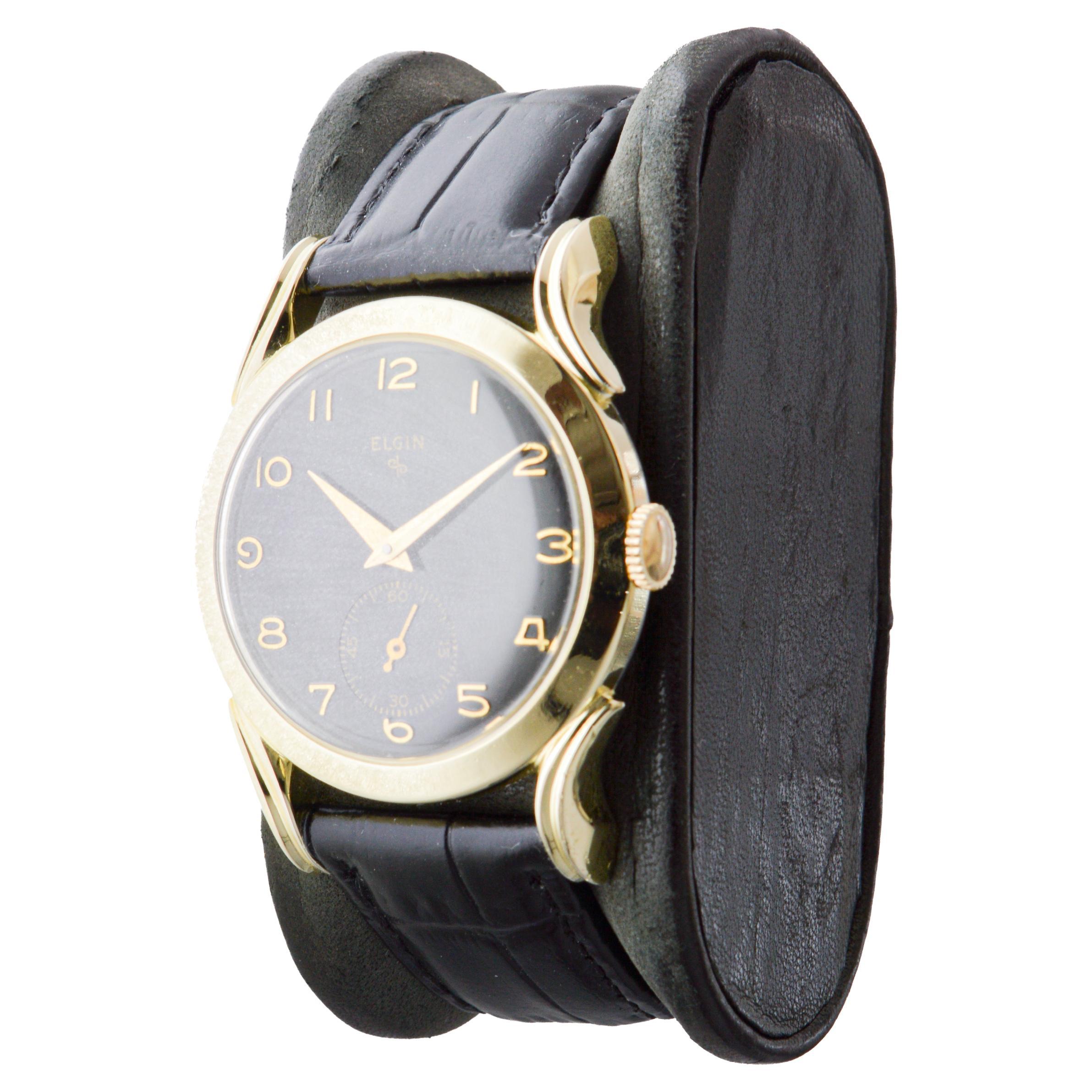 Elgin Watch Company Yellow Gold Filled Art Deco Watch circa For Sale 3