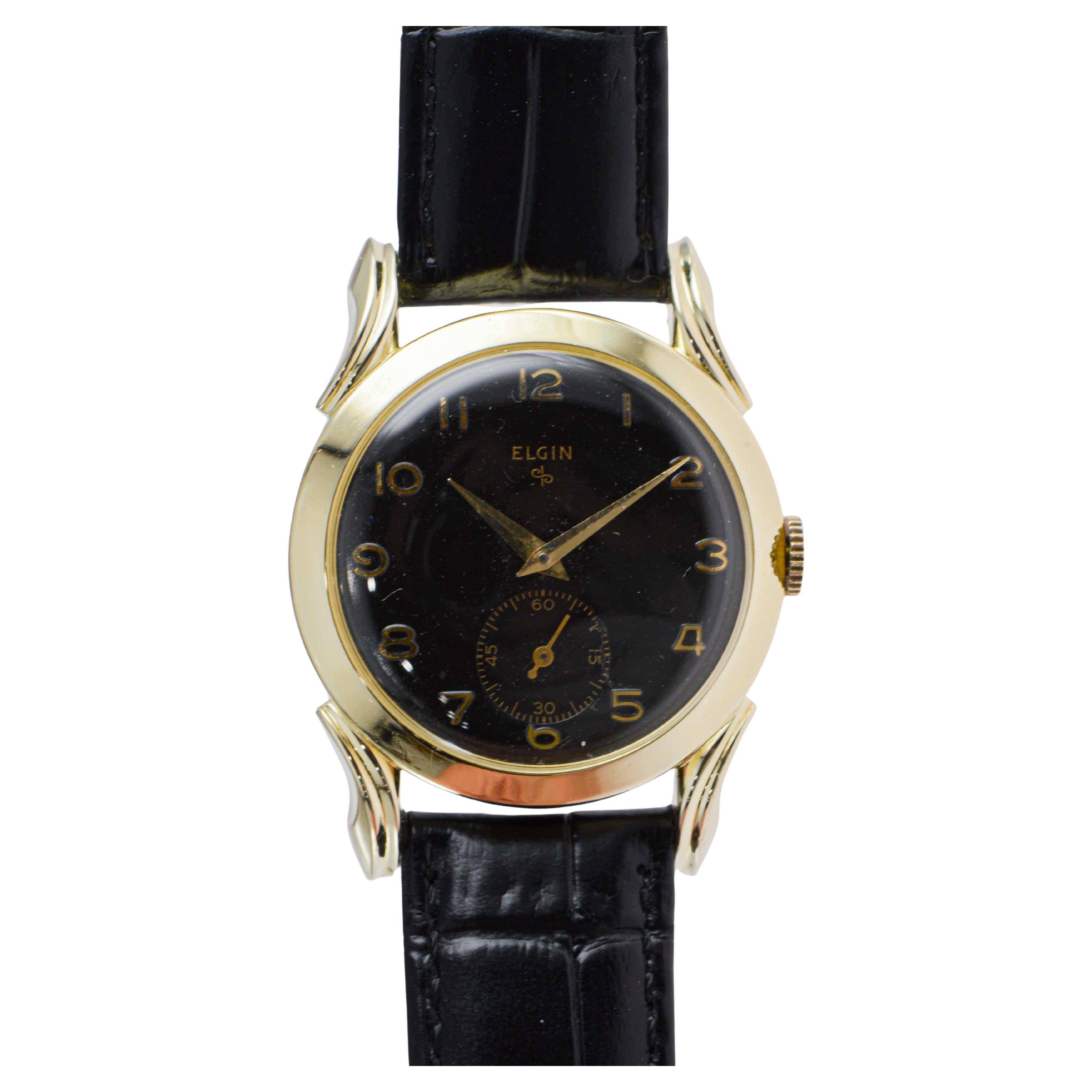 Elgin Watch Company Yellow Gold Filled Art Deco Watch circa For Sale 4