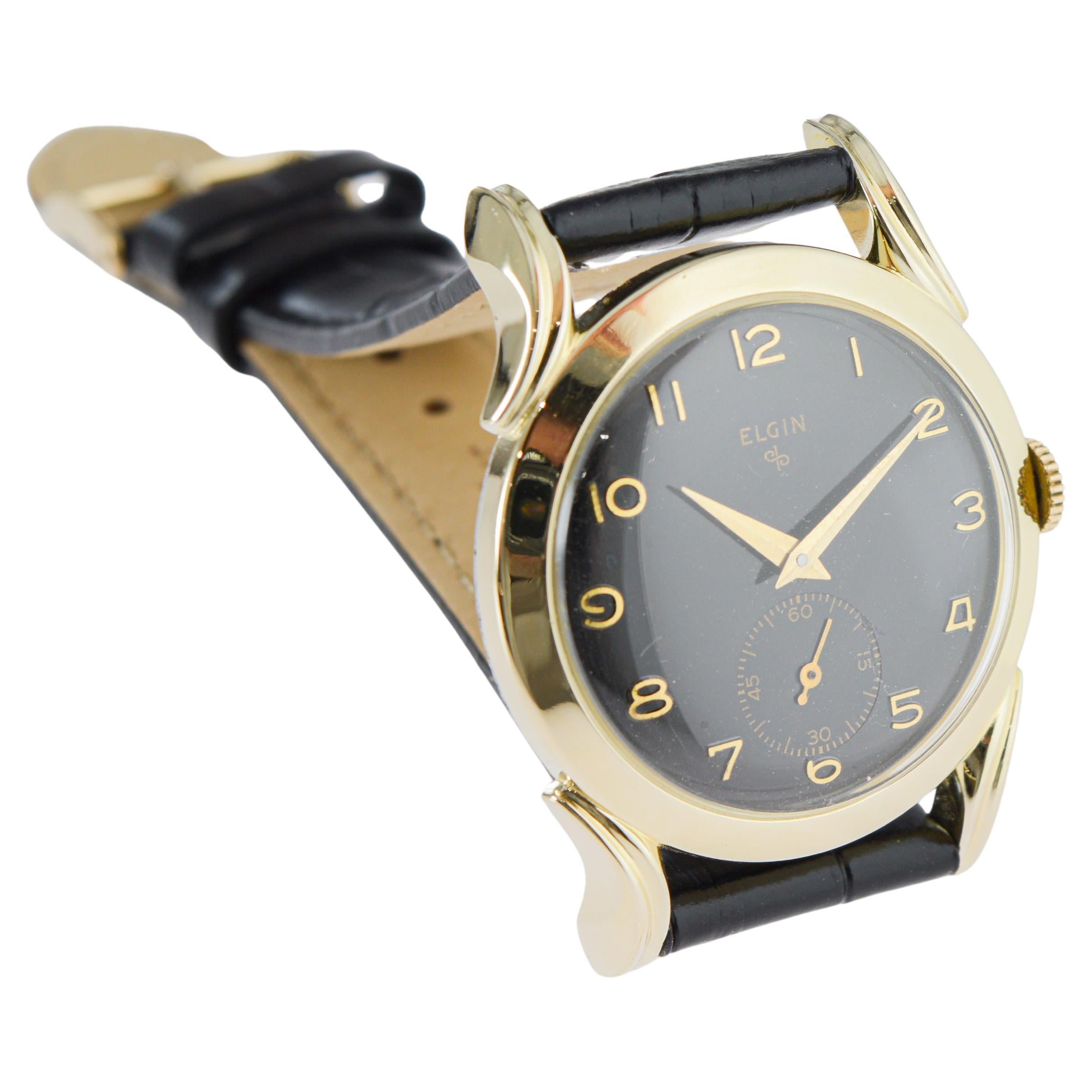 Elgin Watch Company Yellow Gold Filled Art Deco Watch circa For Sale 5