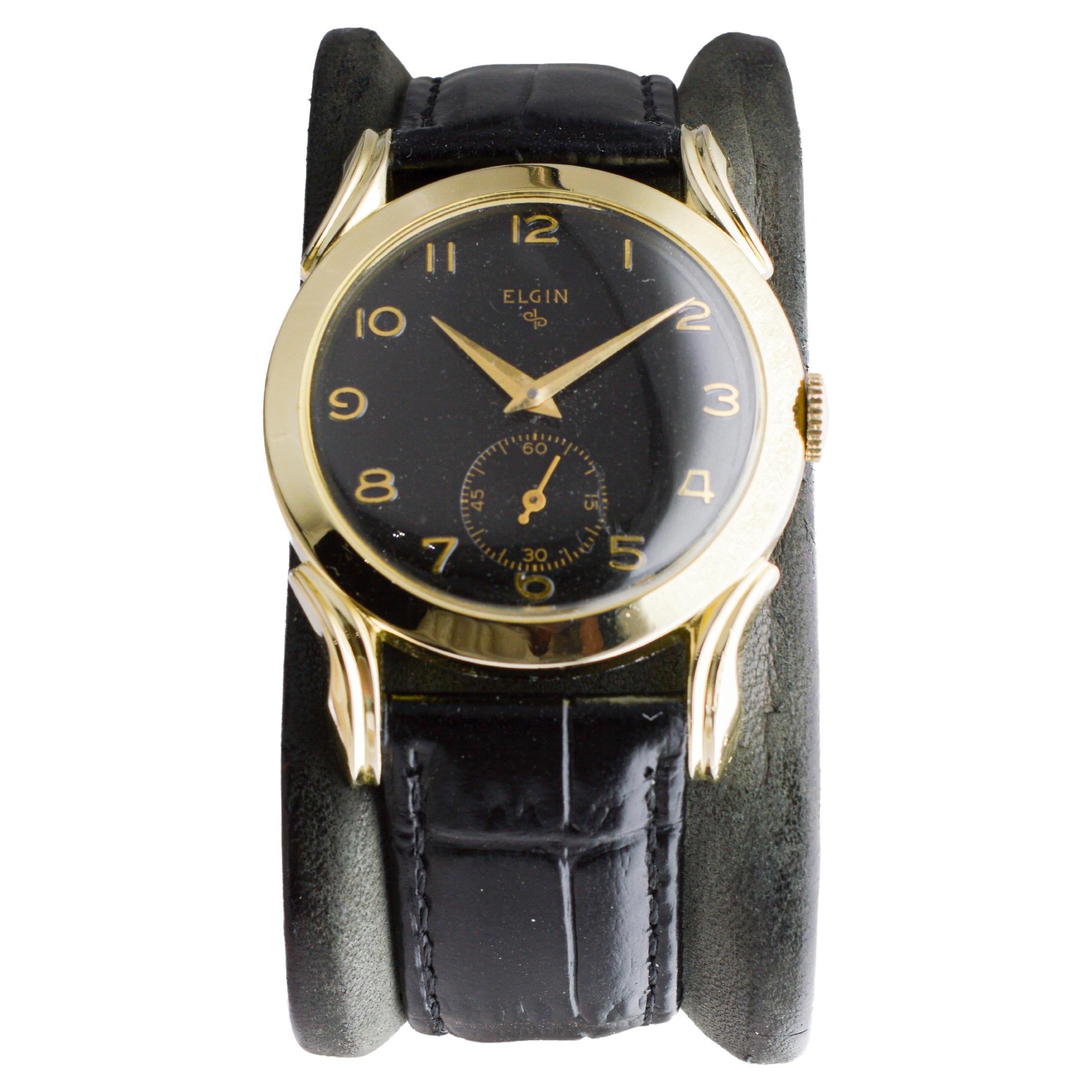 Elgin Watch Company Yellow Gold Filled Art Deco Watch circa For Sale
