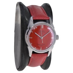 Elgin Montre Art Déco ronde remplie d'or blanc avec cadran fini sur mesure, années 1950