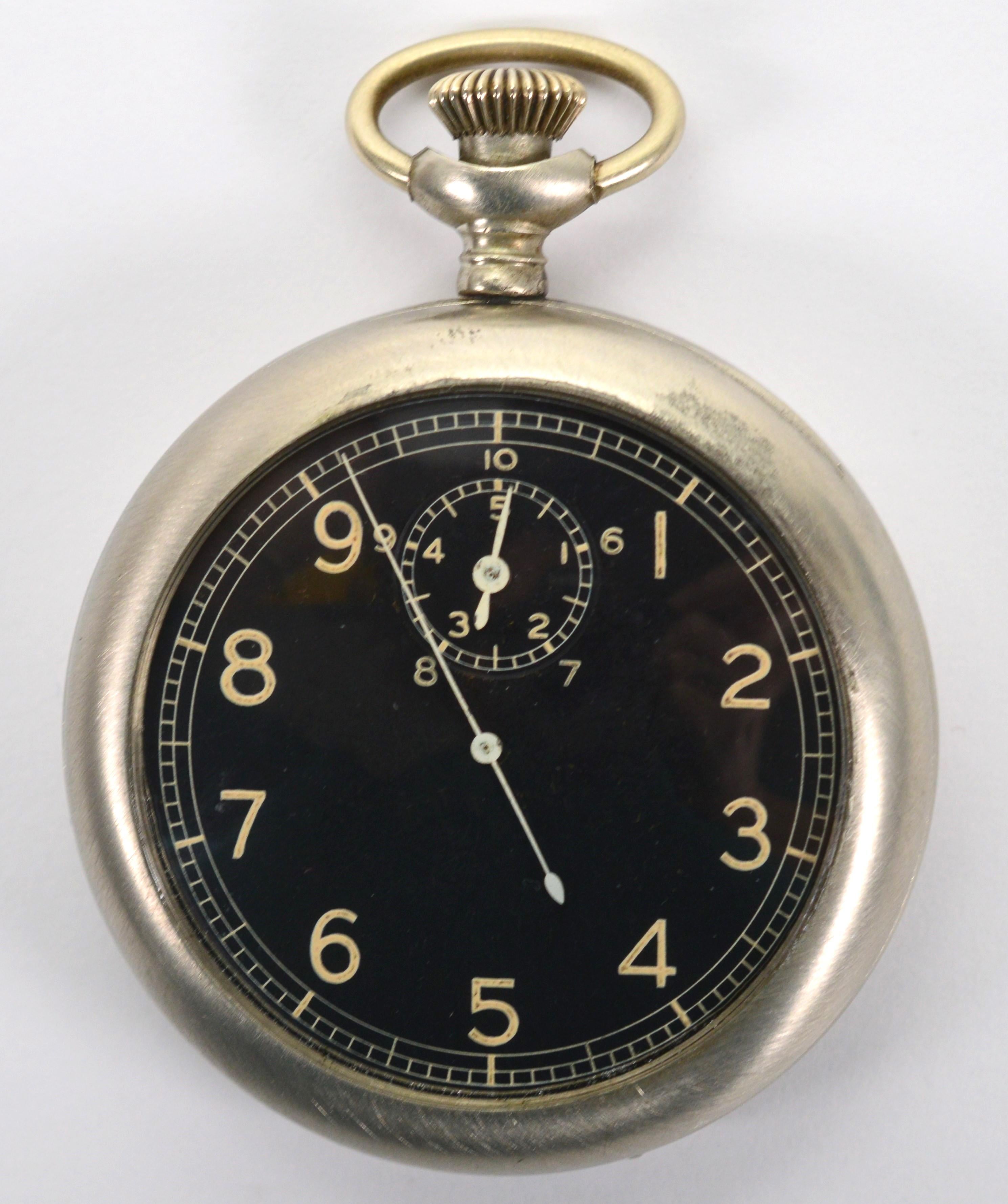 Own a timepiece of history with this rare find military stop watch designed exclusively for timing a bomb drop. United States Army Air Force Ordinance World War II Bombardier's one tenth second Stop Watch Contract Type A8, Number 39948954. Size 18S