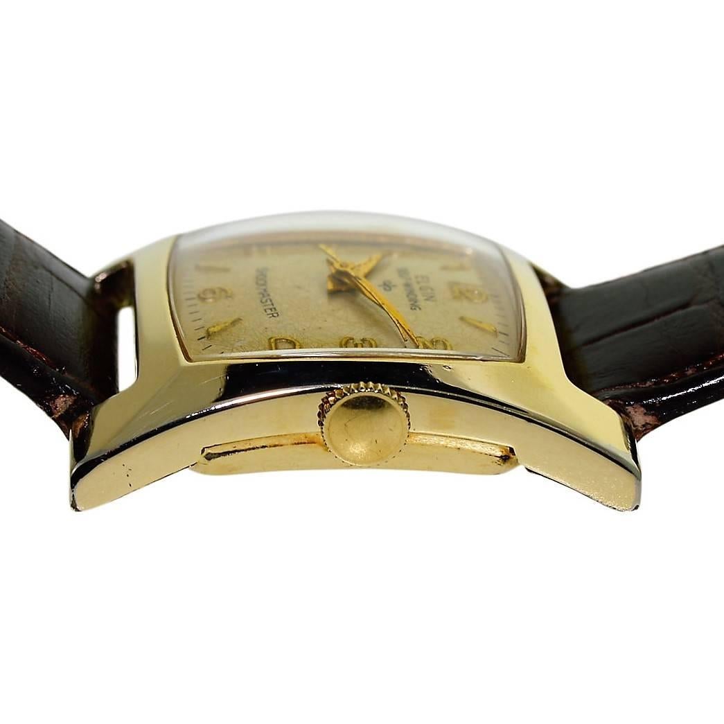 Elgin Yellow Gold Filled Art Deco Automatic Wristwatch, 1960s 1