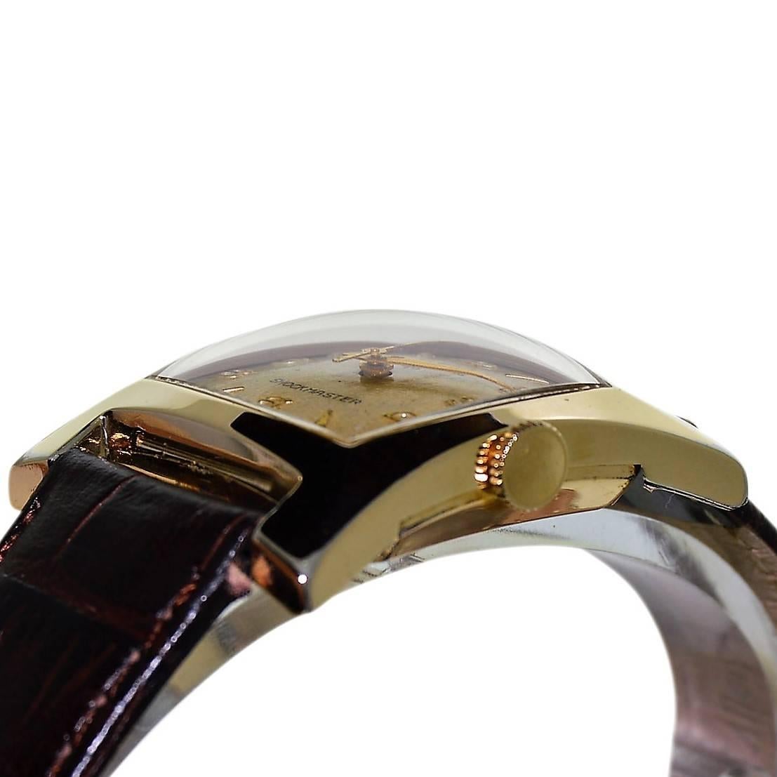 Elgin Yellow Gold Filled Art Deco Automatic Wristwatch, 1960s 2