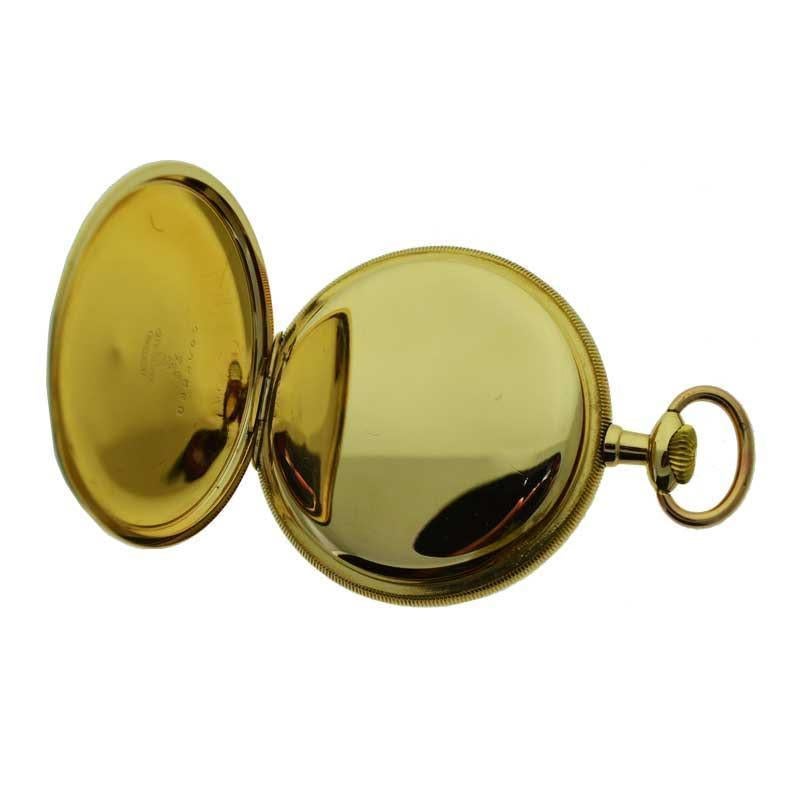 Women's or Men's Elgin Yellow Gold Filled Art Deco Open Faced Pocket Watch from 1906
