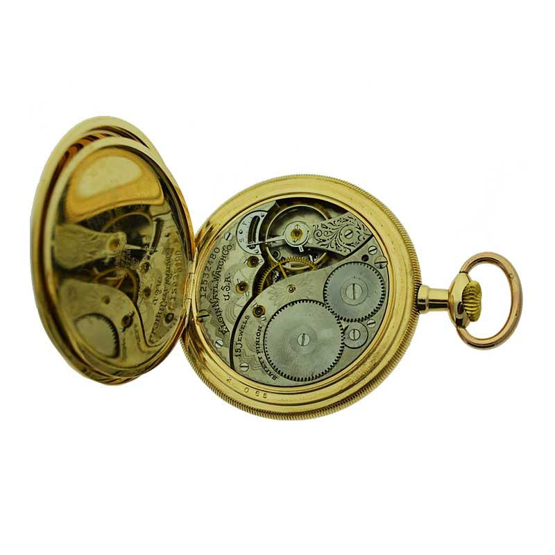 Elgin Yellow Gold Filled Art Deco Open Faced Pocket Watch from 1906 2