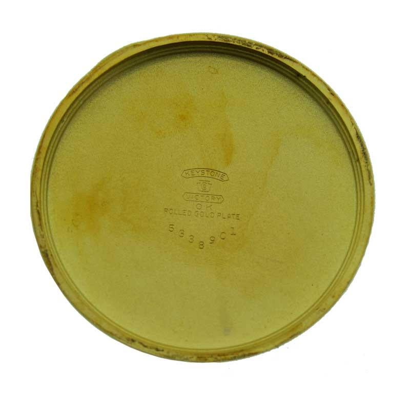 Elgin Gelbgold gefüllte Art-Déco-Taschenuhr mit offenem Zifferblatt, neu, auf Lager 2
