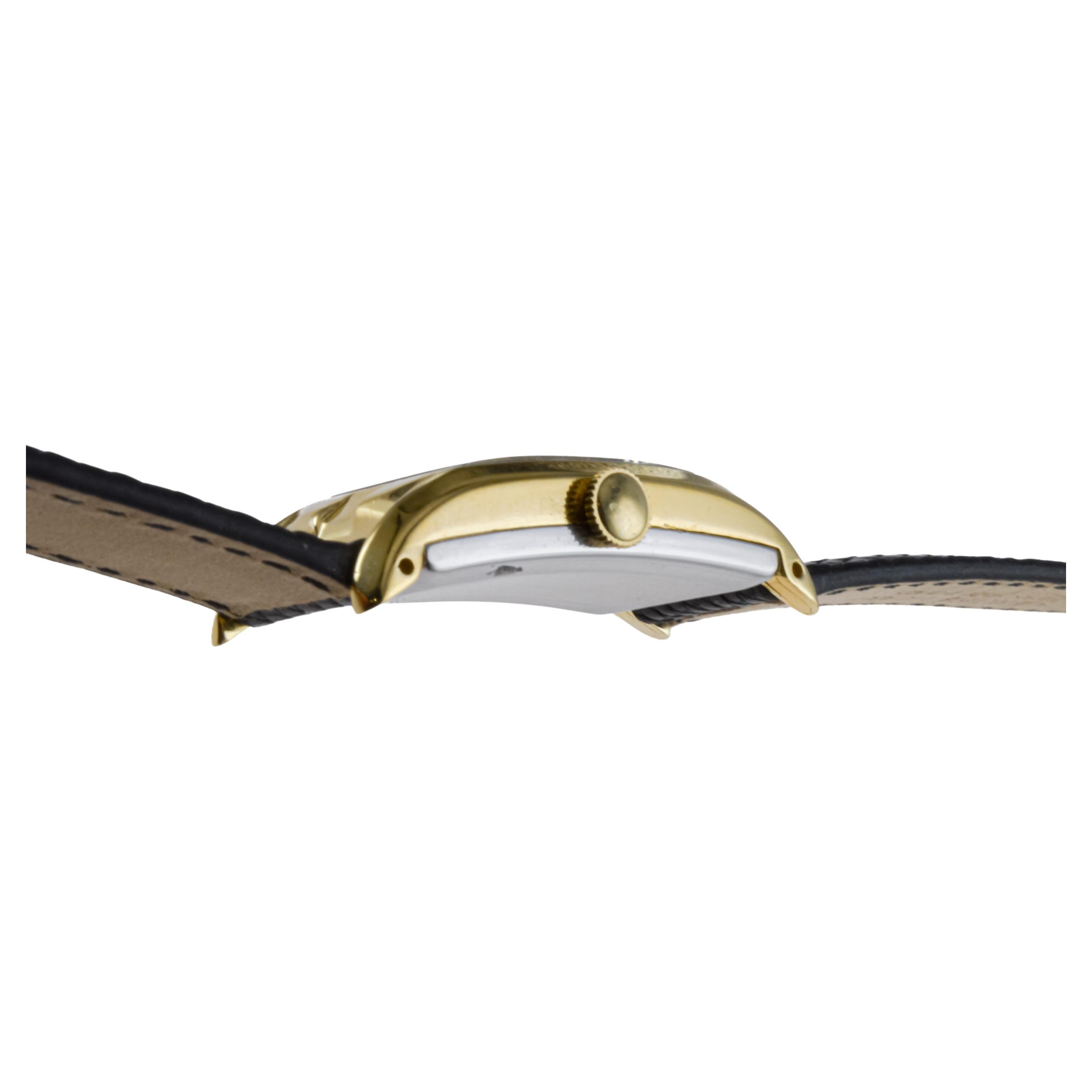 Elgin Yellow Gold Filled Art Deco Tank Style Watch, 1930's with Original Dial For Sale 8