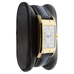 Elgin Yellow Gold Filled Art Deco Tank Style Watch, 1930's with Original Dial