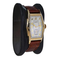 Elgin Montre Art déco en forme de tortue remplie d'or jaune, 1938