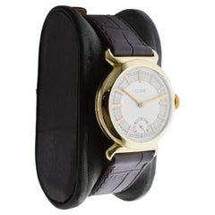 Elgin Yellow Gold Filled Art Deco Watch, ca 1940's with Flawless Original Dial