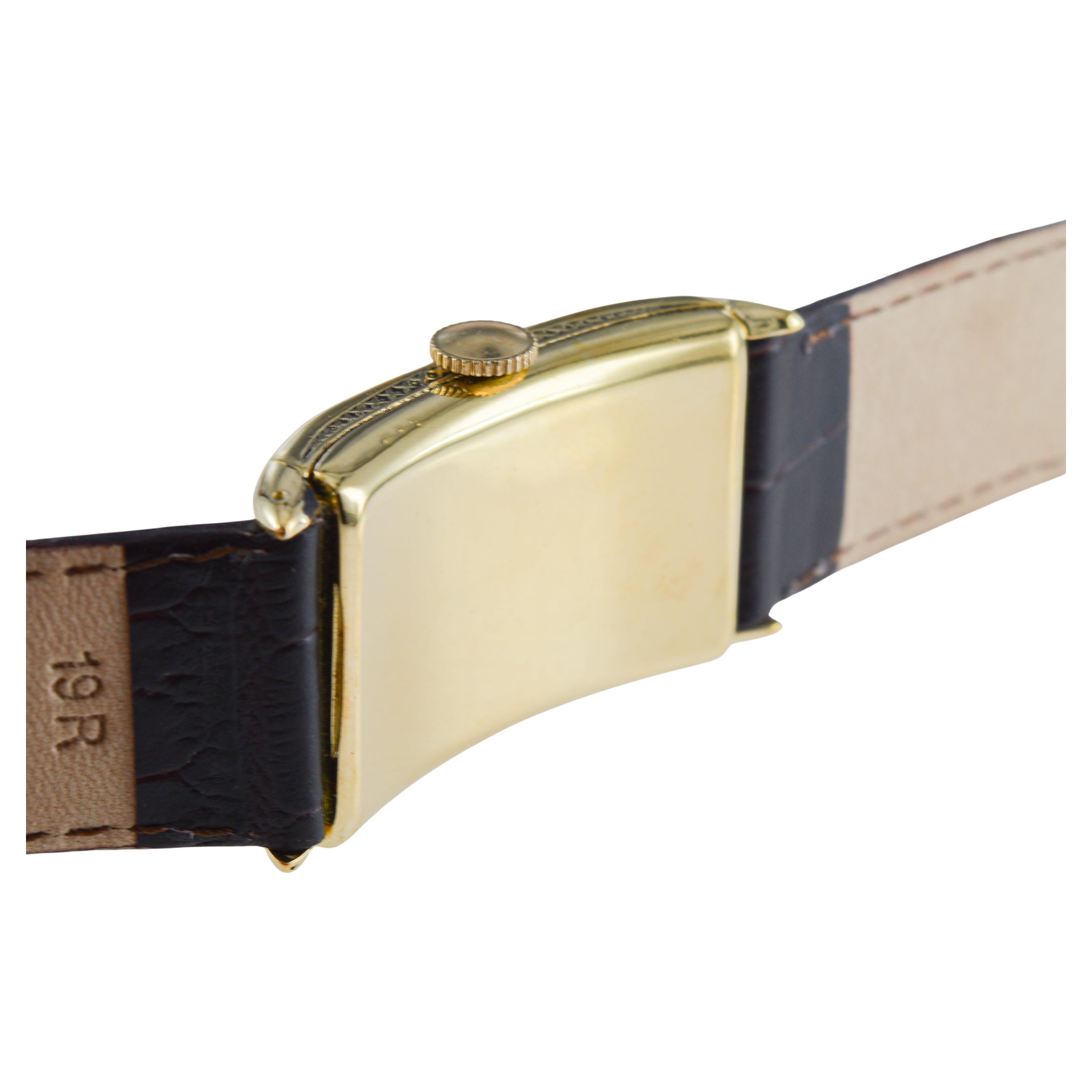 Elgin Yellow Gold Filled Art Deco Watch circa, 1933 Original Flawless Dial im Angebot 9