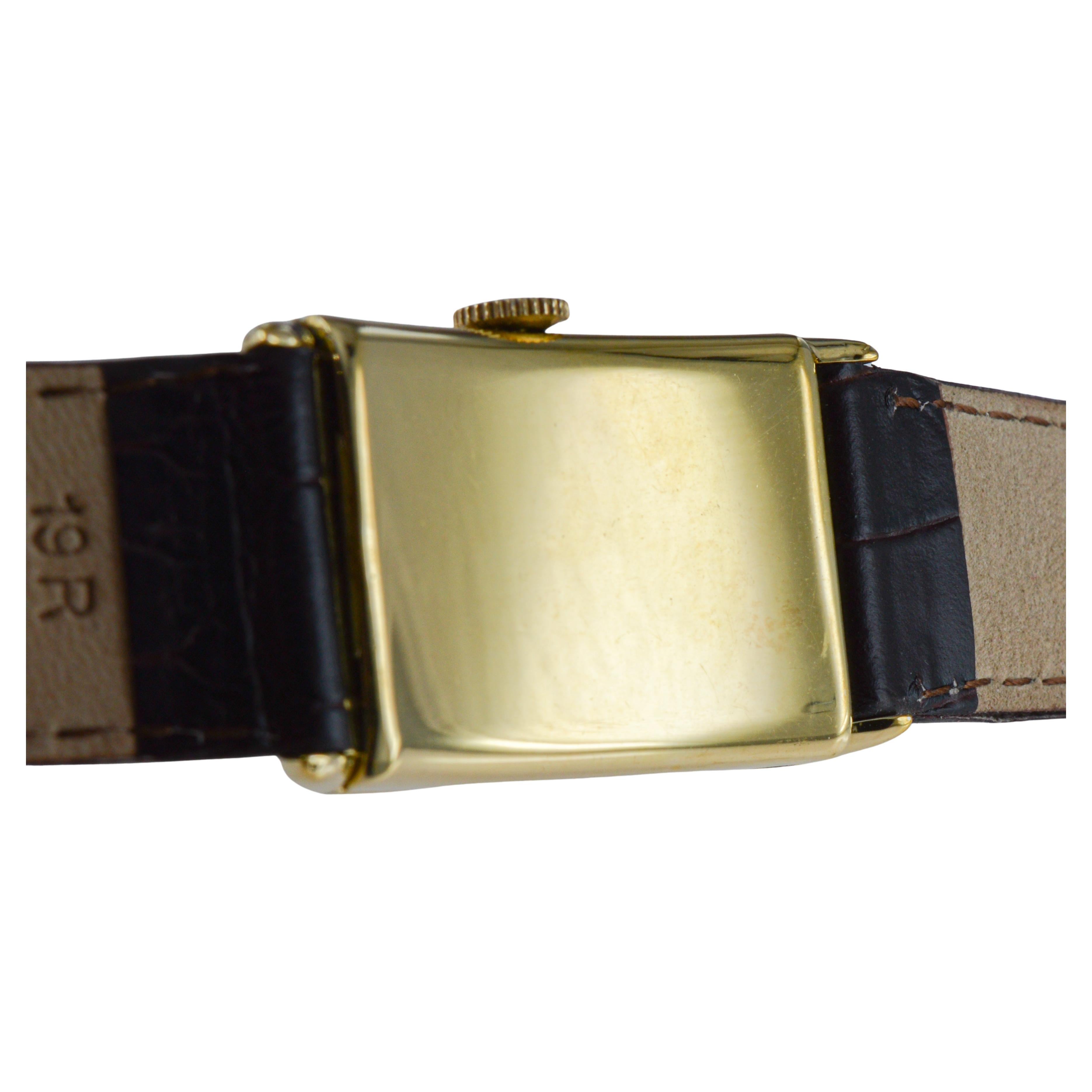 Elgin Yellow Gold Filled Art Deco Watch circa, 1933 Original Flawless Dial im Angebot 10